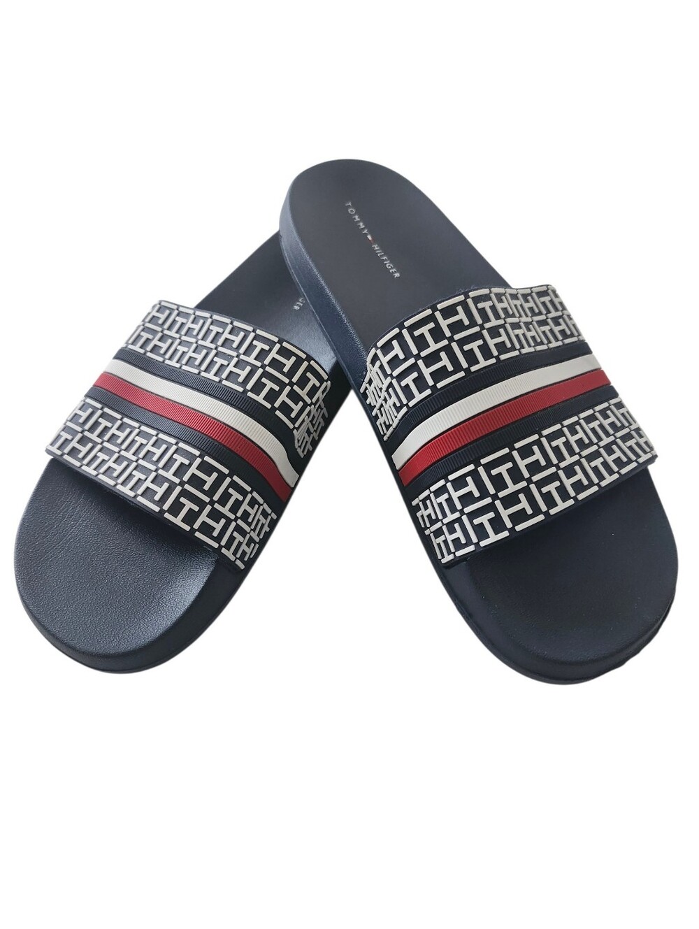 Tommy Hilfiger Womens Davey Slide Sandals Navy Blue Size 9M